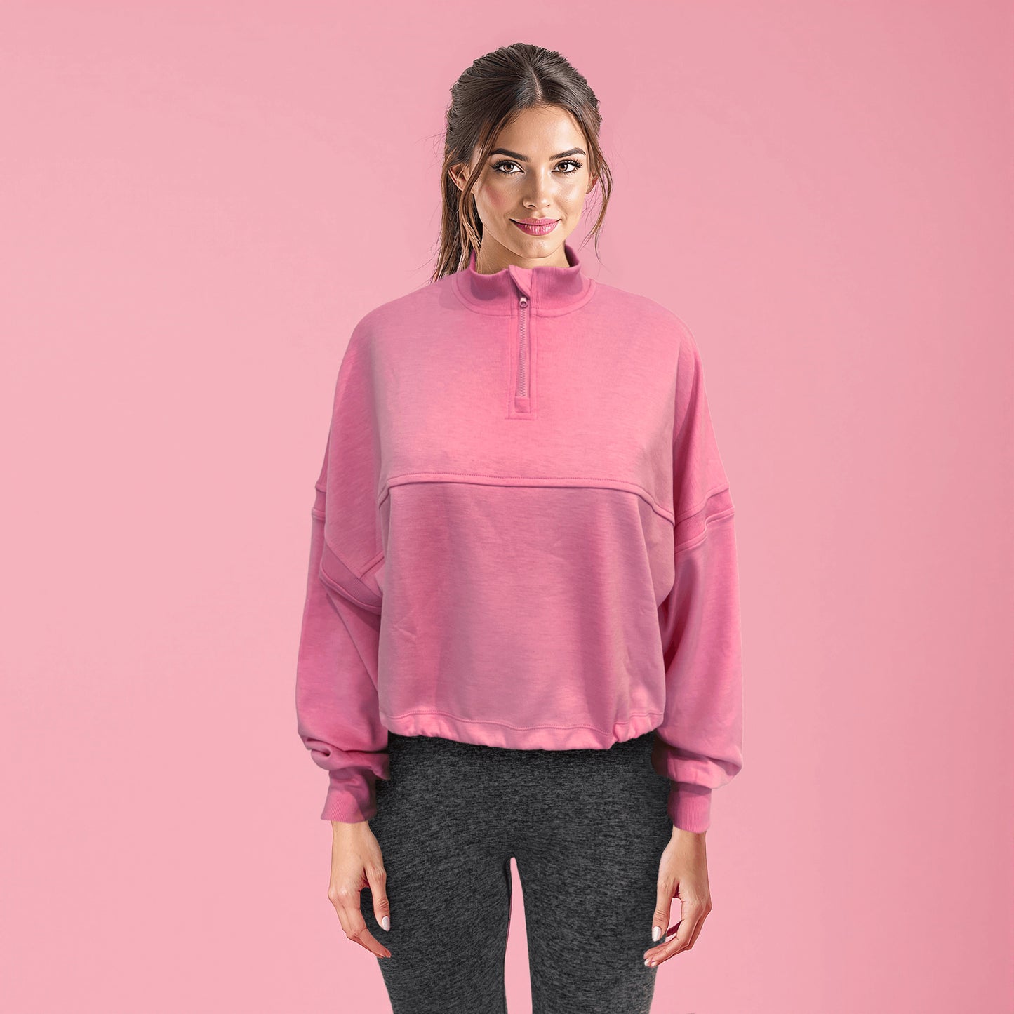 Cozy Confidence Crop Sweat Cotton Candy