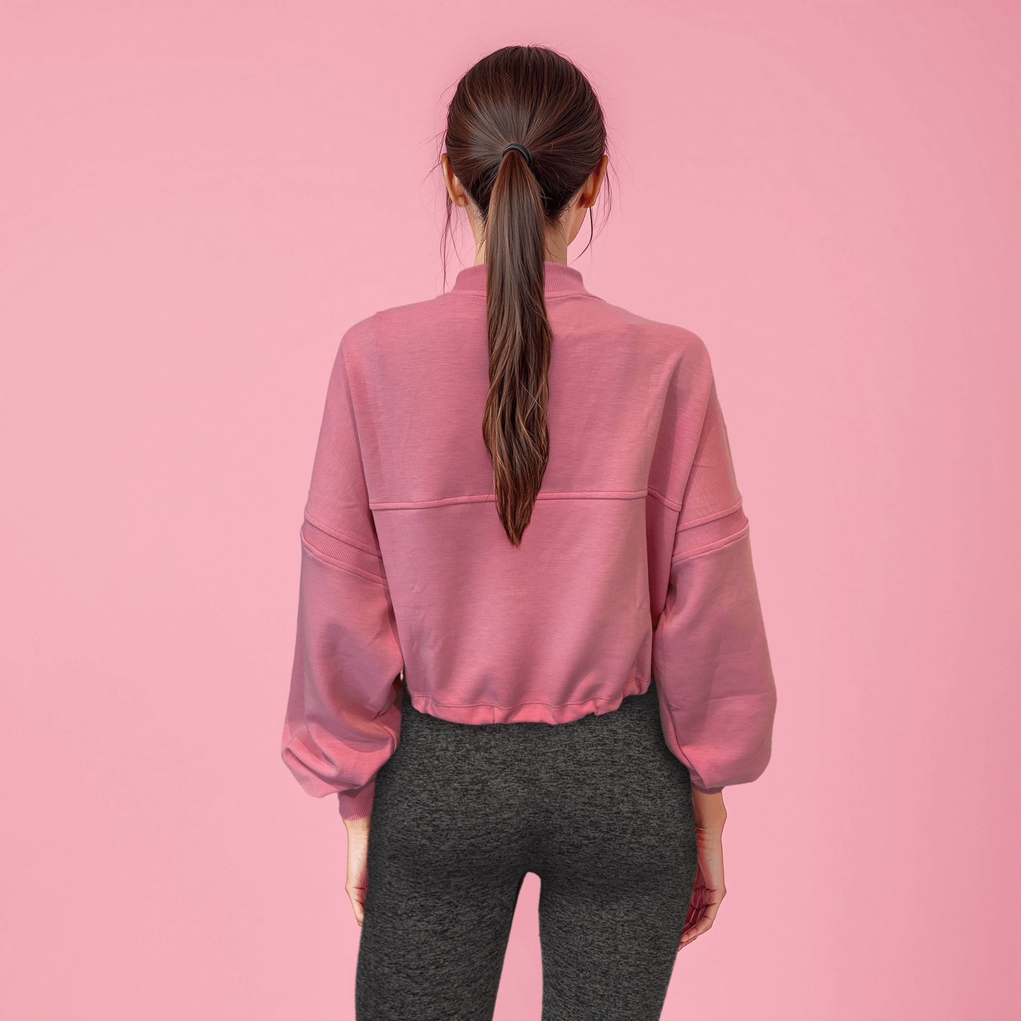 Cozy Confidence Crop Sweat Cotton Candy